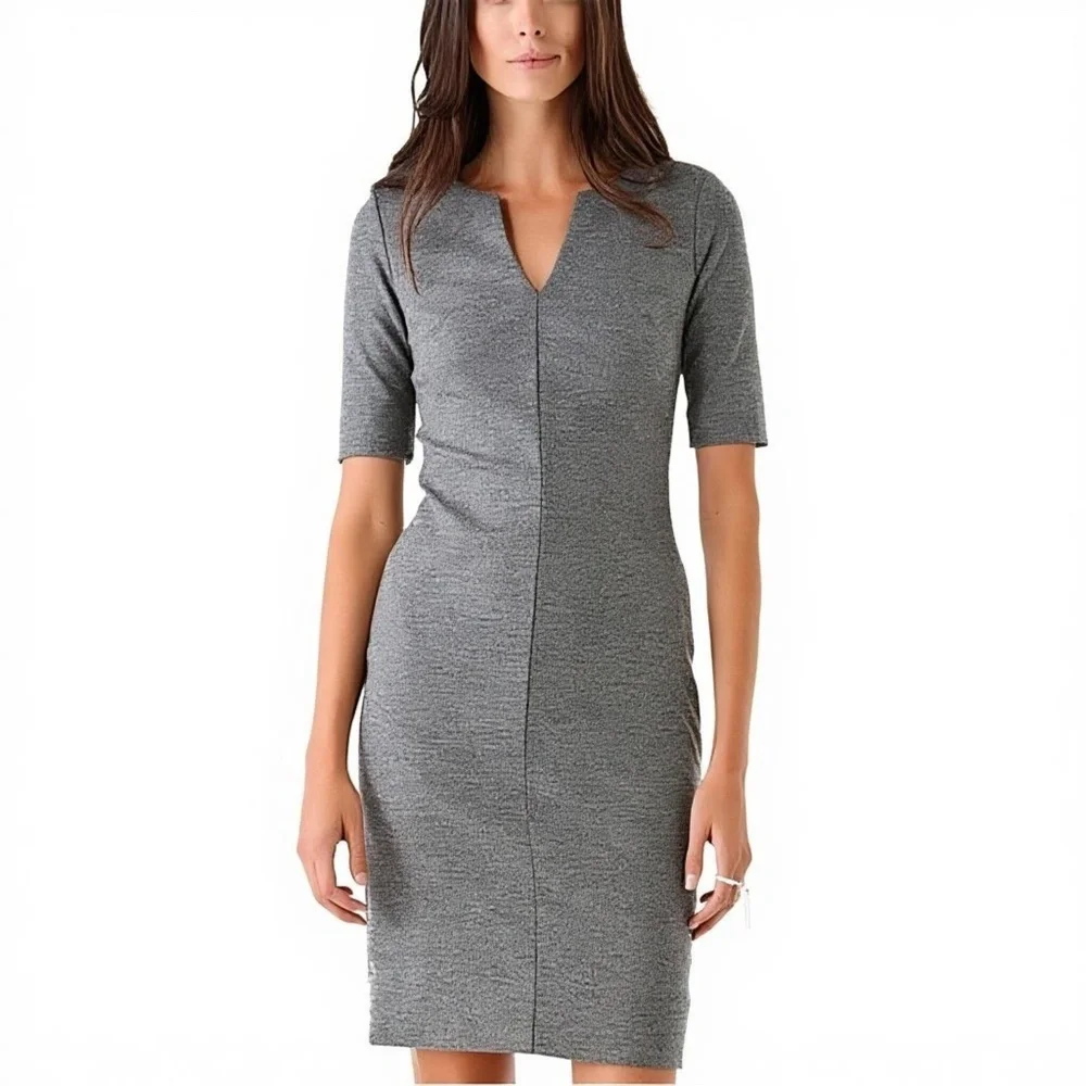 NEW Diane Von Furstenberg Wool Blend Aurora Dress Heather Grey 14 - Picture 3 of 13